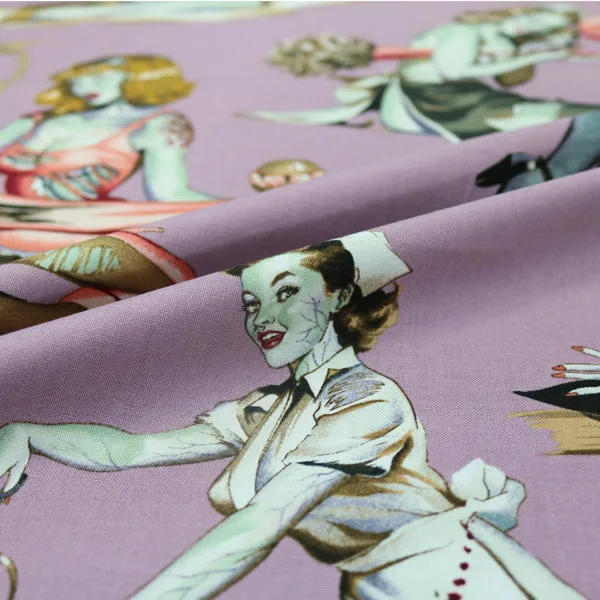 Shop Alexander Henry 'Beauties and Brains Cotton - Lilac' Fabric - Exclusive Deal