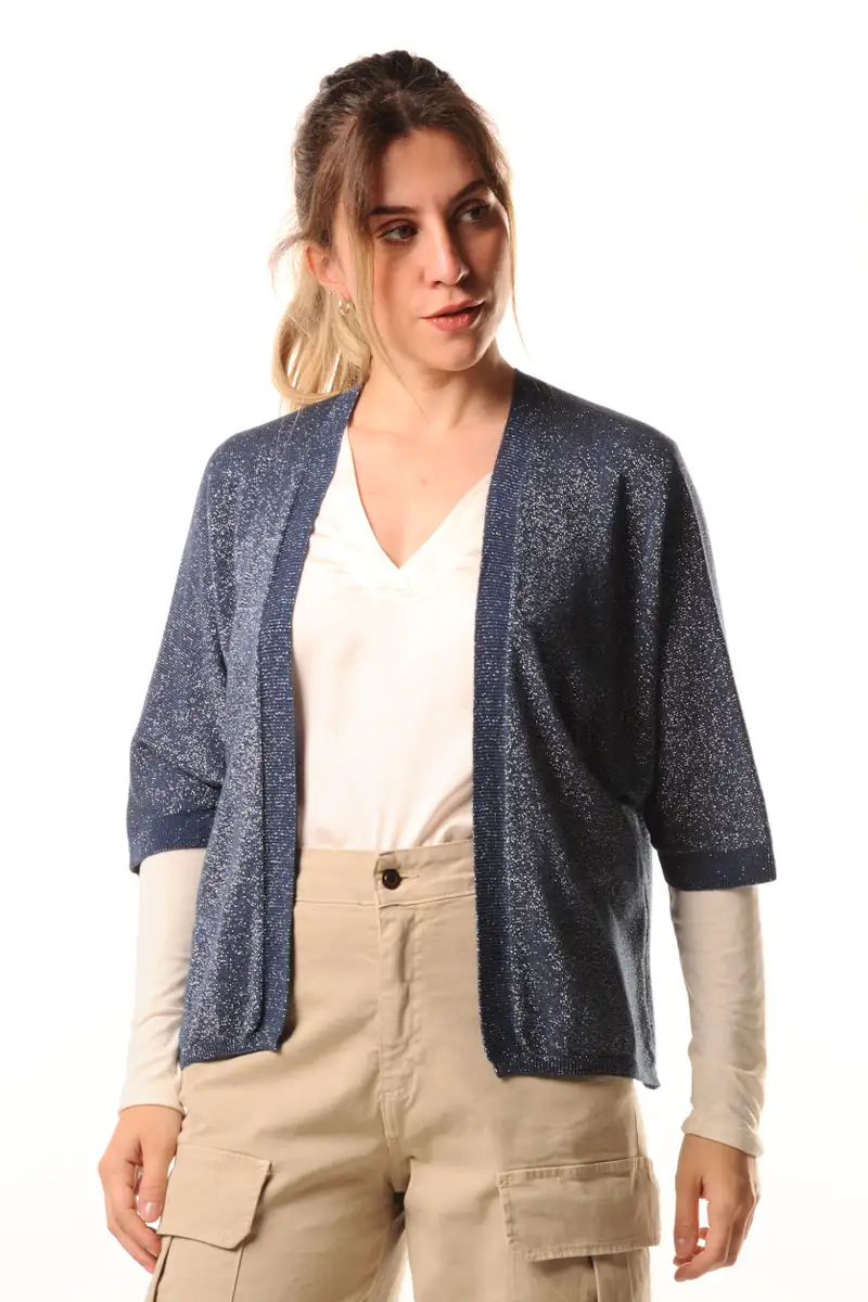 Short lame thread cardigan - LOKITA