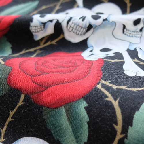 Skulls and Roses Fabric by Alexander Henry