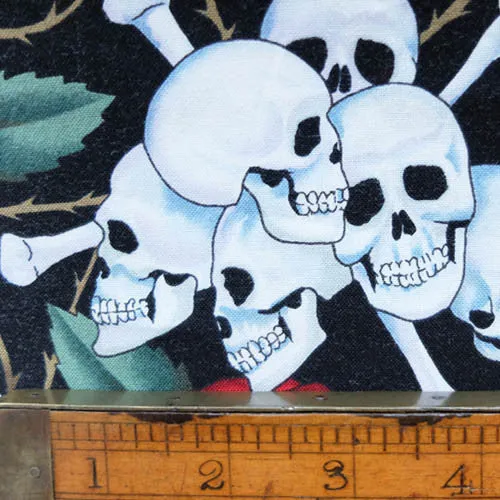 Skulls and Roses Fabric by Alexander Henry