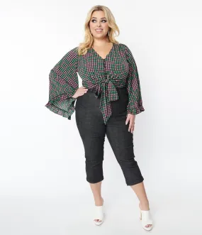 Smak Parlour Plus Size Black Denim Capris - Buy Online Now!