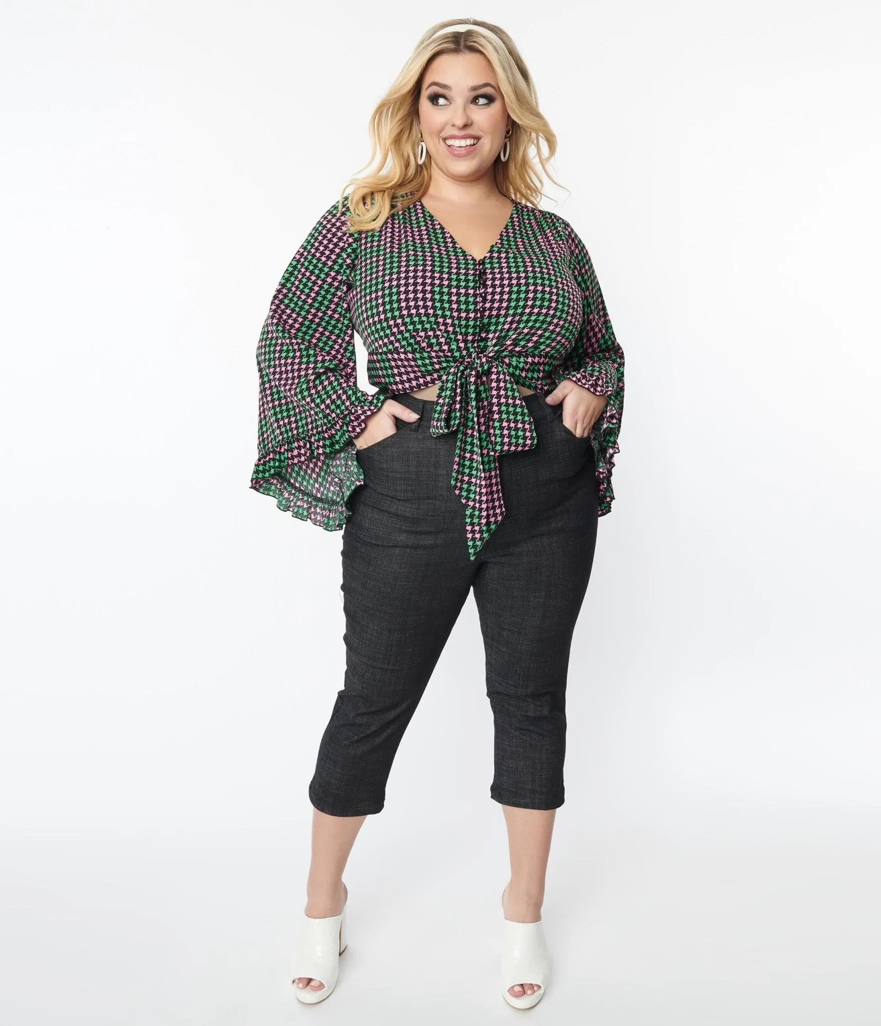 Smak Parlour Plus Size Black Denim Capris - Buy Online Now!