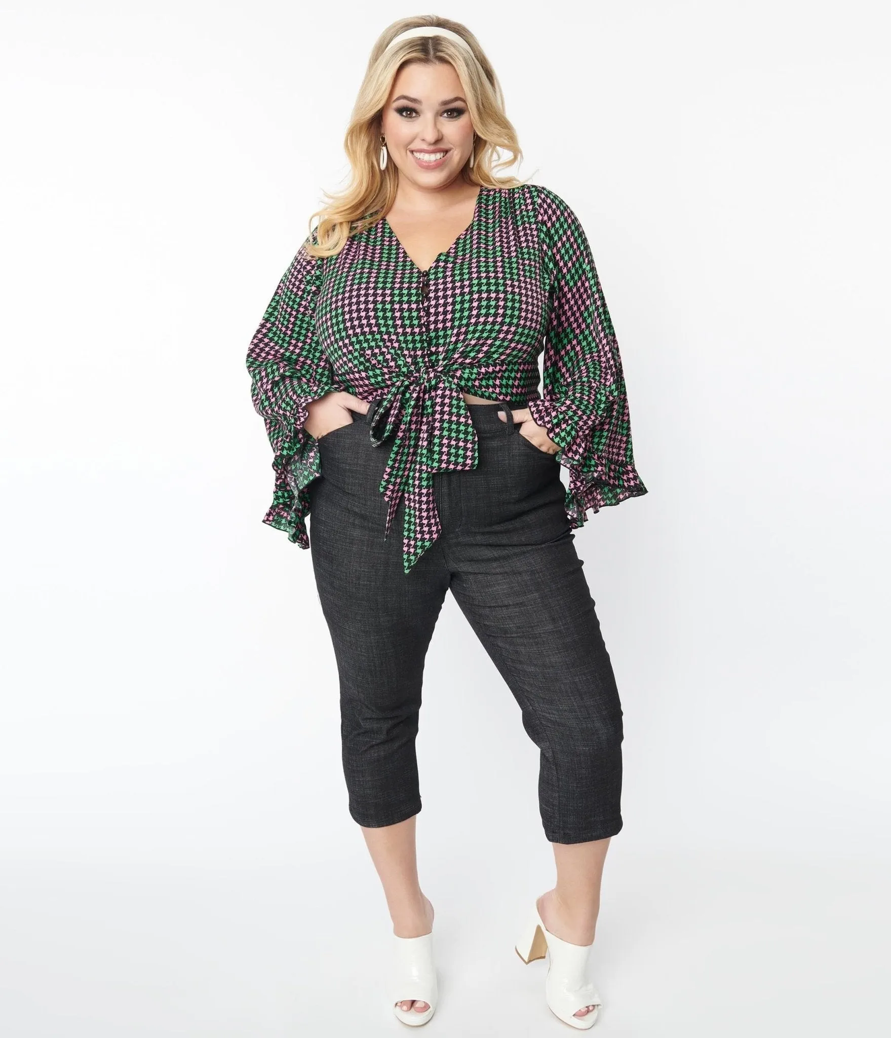 Smak Parlour Plus Size Black Denim Capris - Buy Online Now!