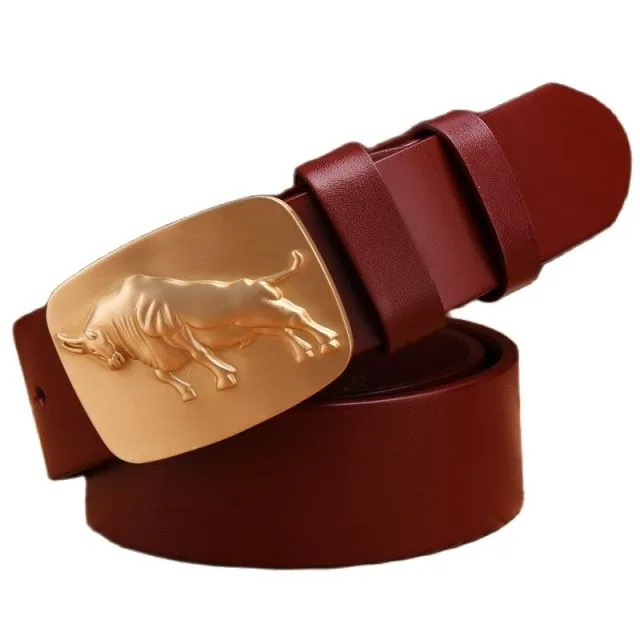 Solid brass buckle luxury full grain genuine leather designer belt for men 2020, high quality red camel black, 3.8 cm width.