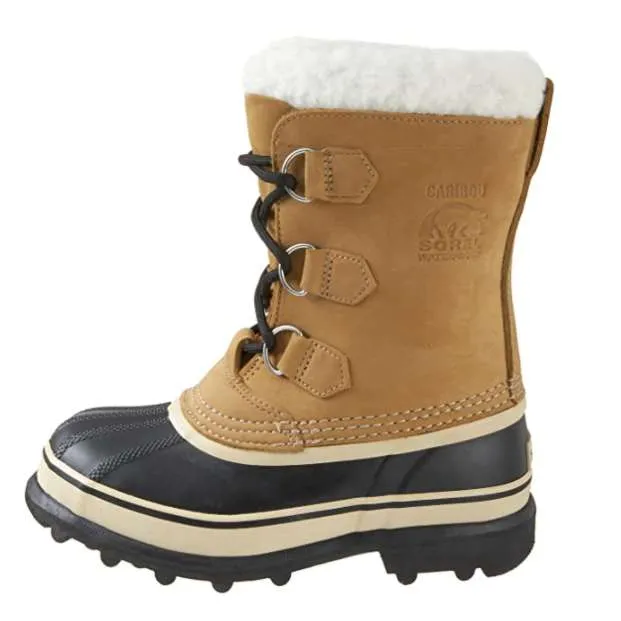 SOREL Youth Caribou Waterproof Winter Boot (Buff)