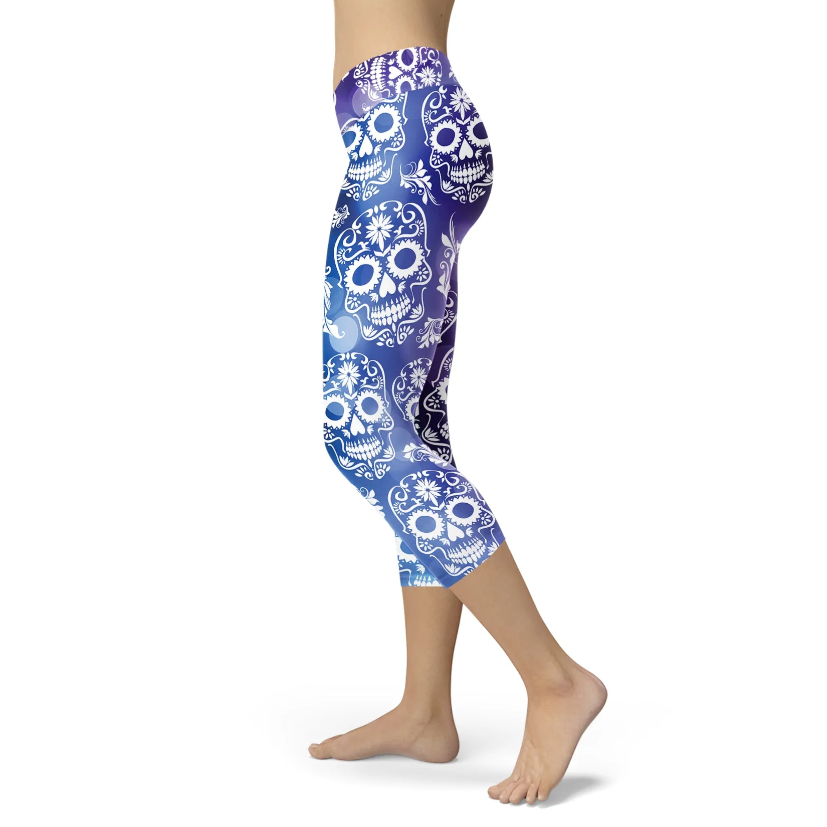 Sugar Skull Leggings in Blue and Purple - Shop Now!