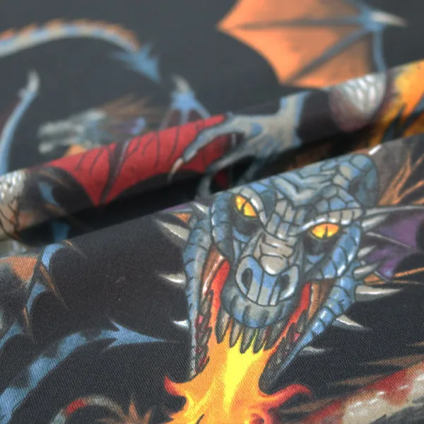 Tale of the Dragon Cotton Fabric - Alexander Henry - Black