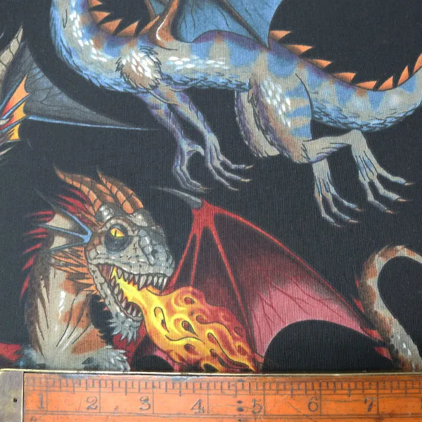 Tale of the Dragon Cotton Fabric - Alexander Henry - Black