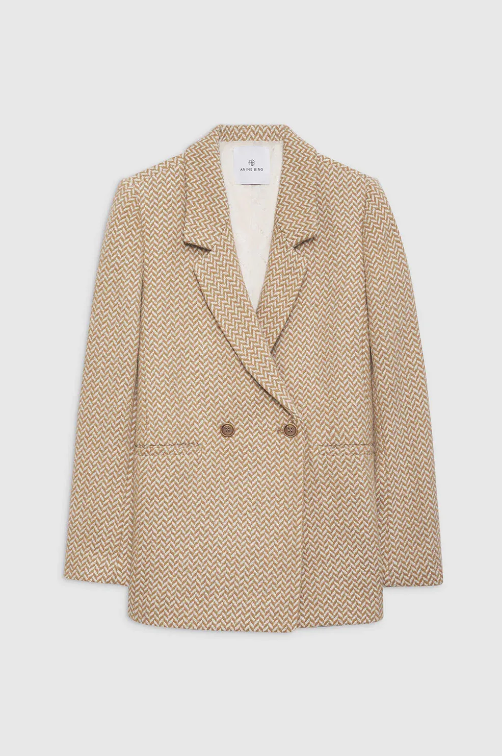 Tan and Cream Fishbone Blazer - Shop Now!