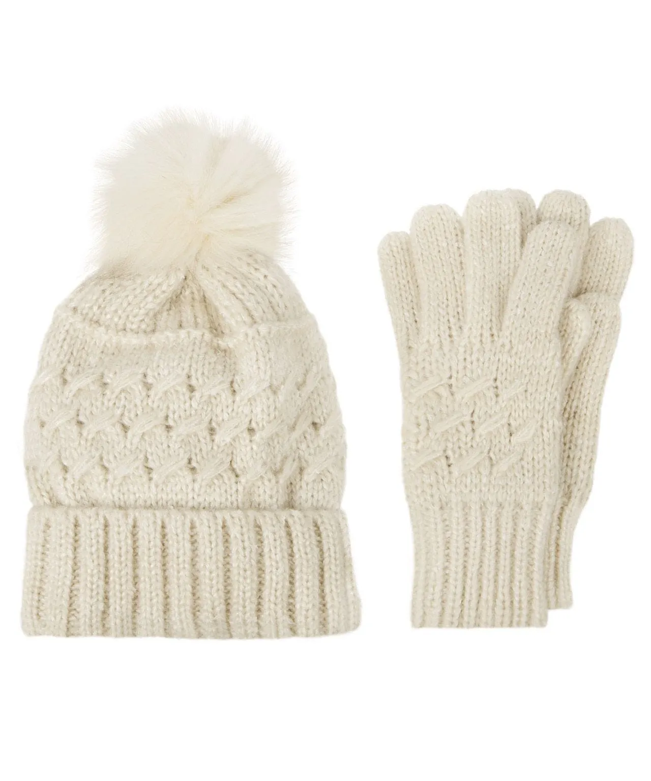 Totes Ladies Cable Hat & Glove Gift Set