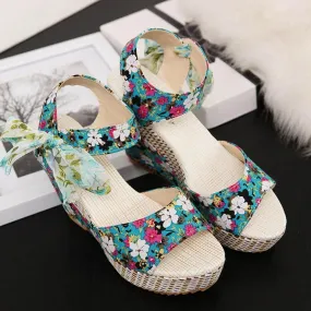 Wedge Lace Laces High Heels 39, Floral Pattern - Shop Now.