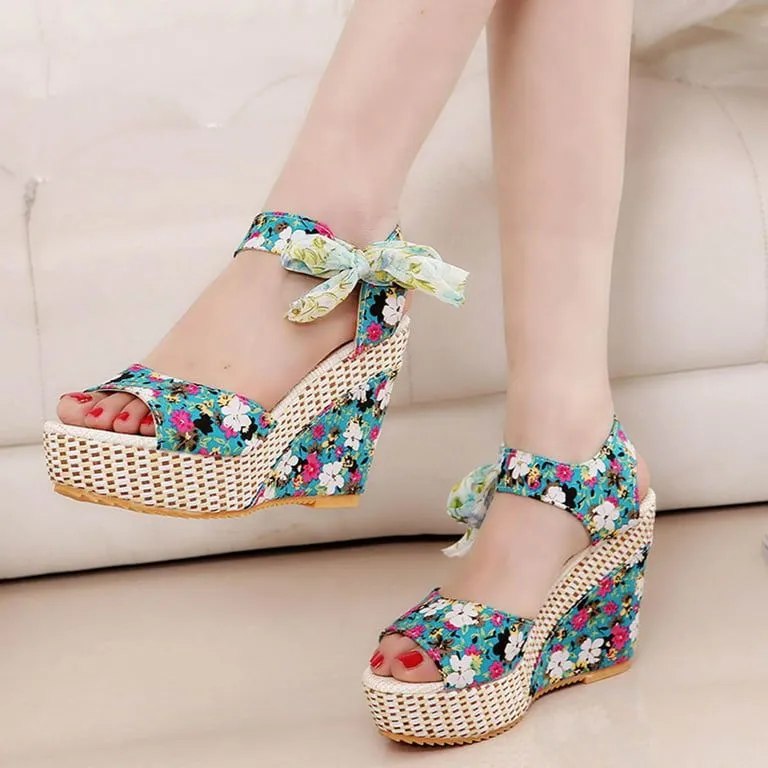 Wedge Lace Laces High Heels 39, Floral Pattern - Shop Now.