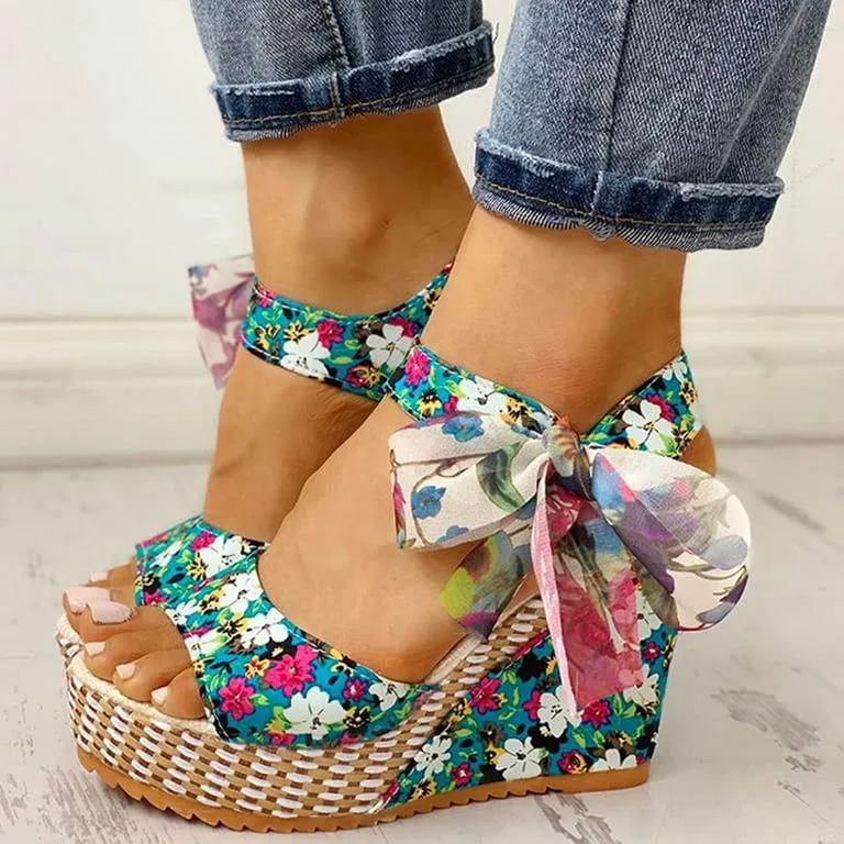 Wedge Lace Laces High Heels 39, Floral Pattern - Shop Now.