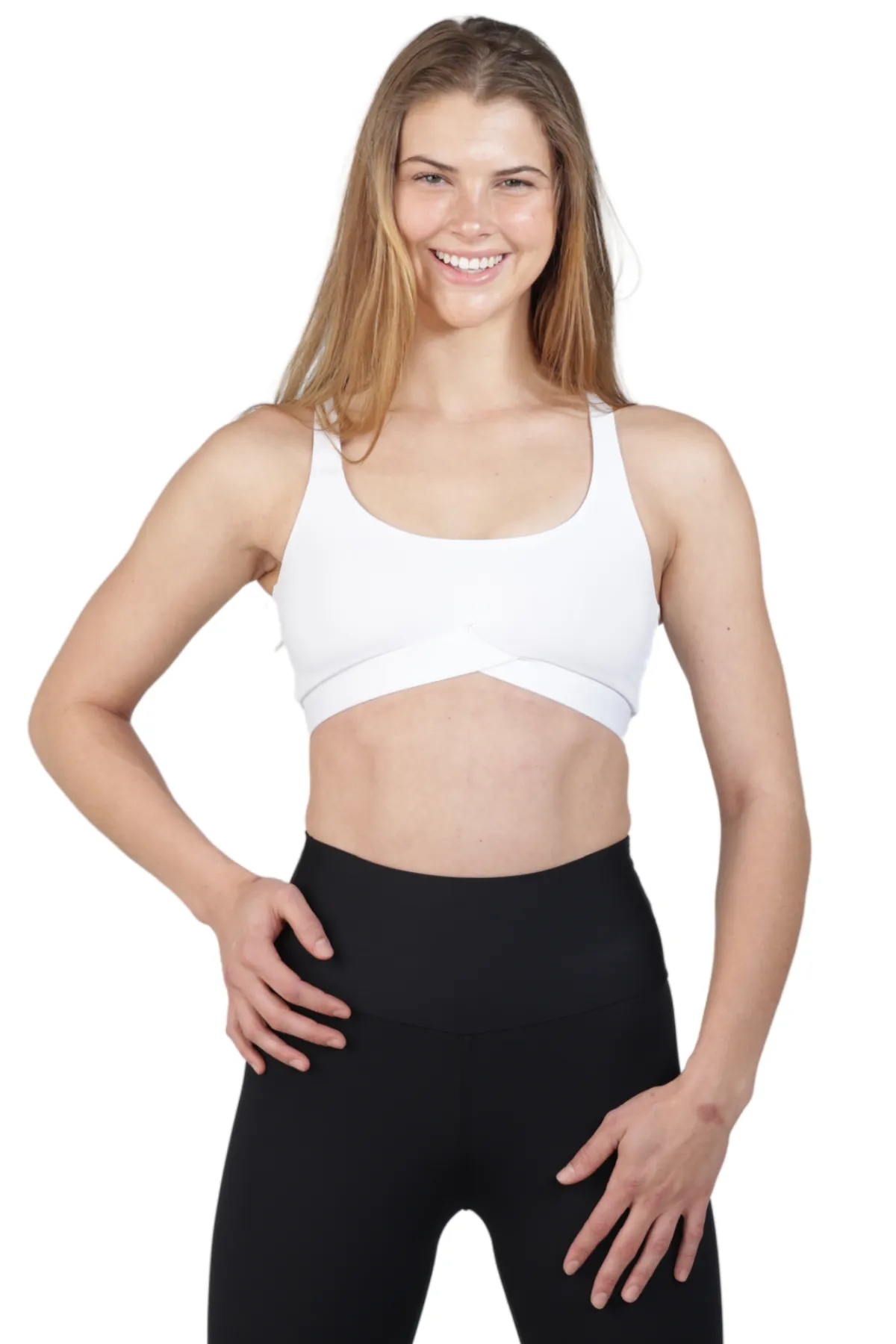 White activewear sports bra