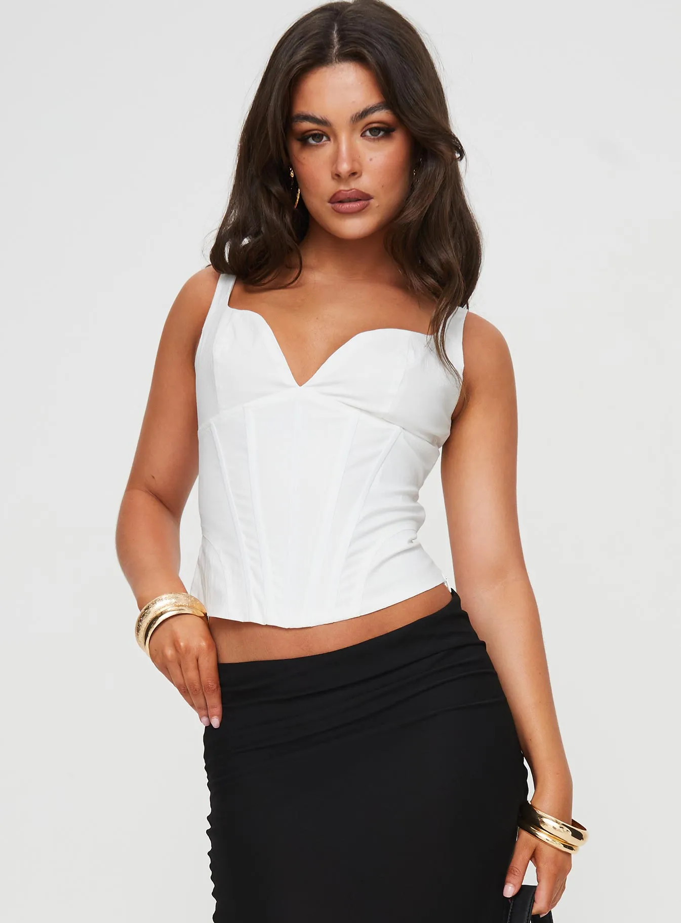 White Atrium Corset Top