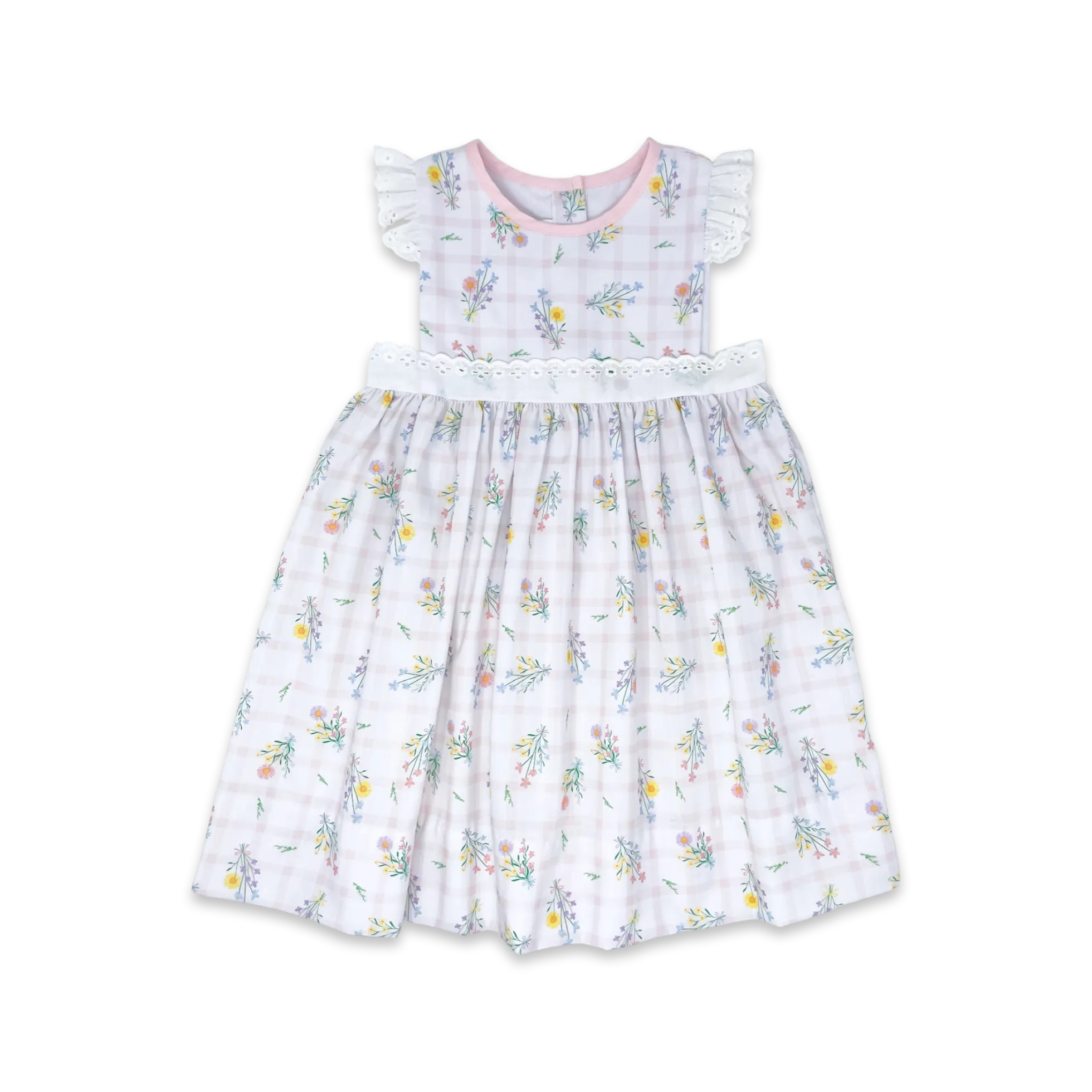 Wilmington Wildflower Windowpane Pinafore Dress