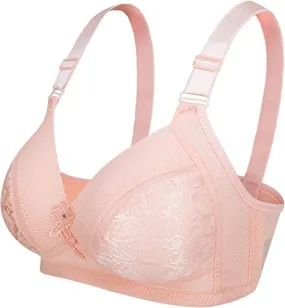 Women's Comfortable Jacquard and Mesh Lightly Padded Bra - S4693318