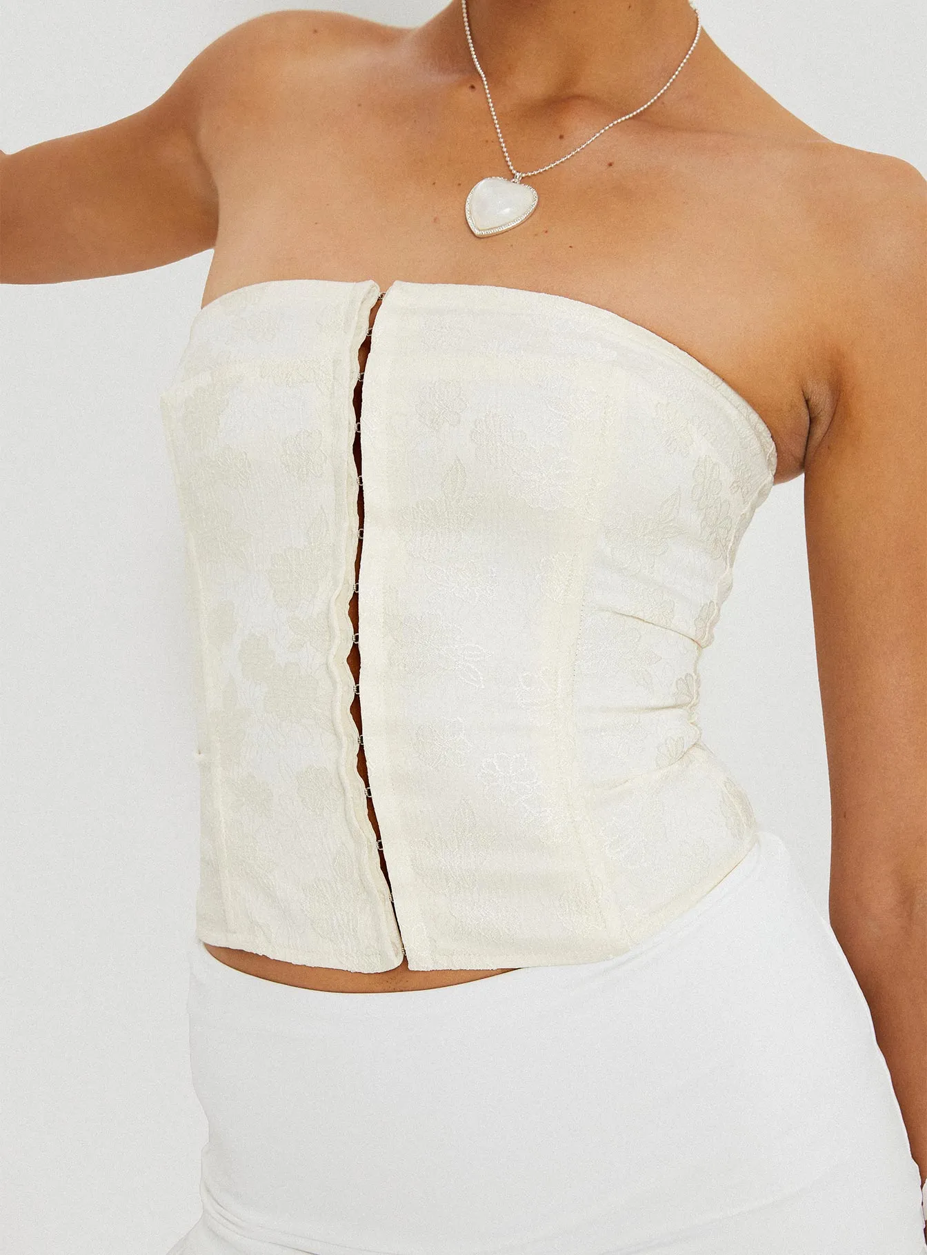 Womens Cream Corset Top - Wilderson Collection - Limited Stock