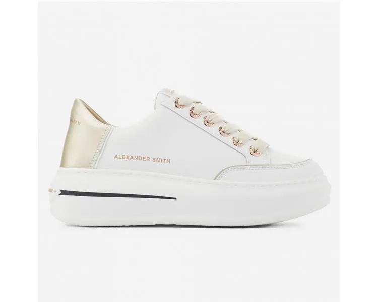 Women's gold Alexander Smith Lancaster sneakers.