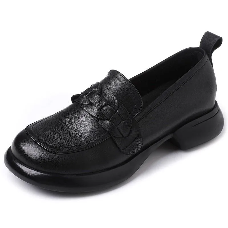 Women's Leather Loafers - British Style Casual Shoes (FC1201)