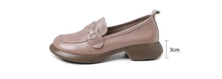 Women's Leather Loafers - British Style Casual Shoes (FC1201)